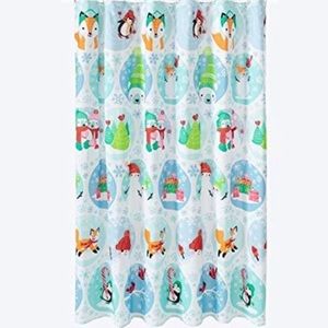 St. Nicholas Square OH WHAT FUN Christmas Holiday Winter Shower Curtain & Hooks